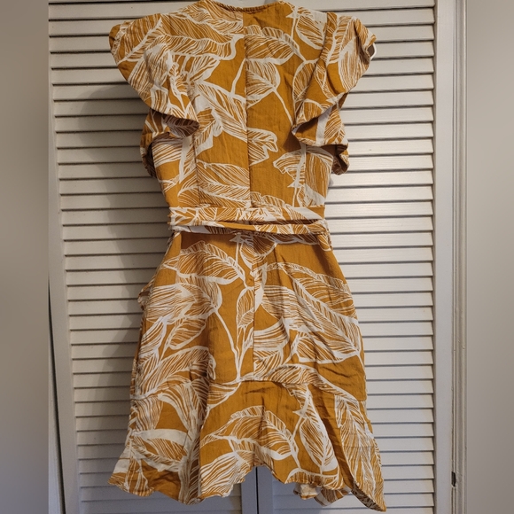 Sleeveless Mini Wrap Dress in Mustard by Saints & Secrets Sz.M - Picture 4 of 8